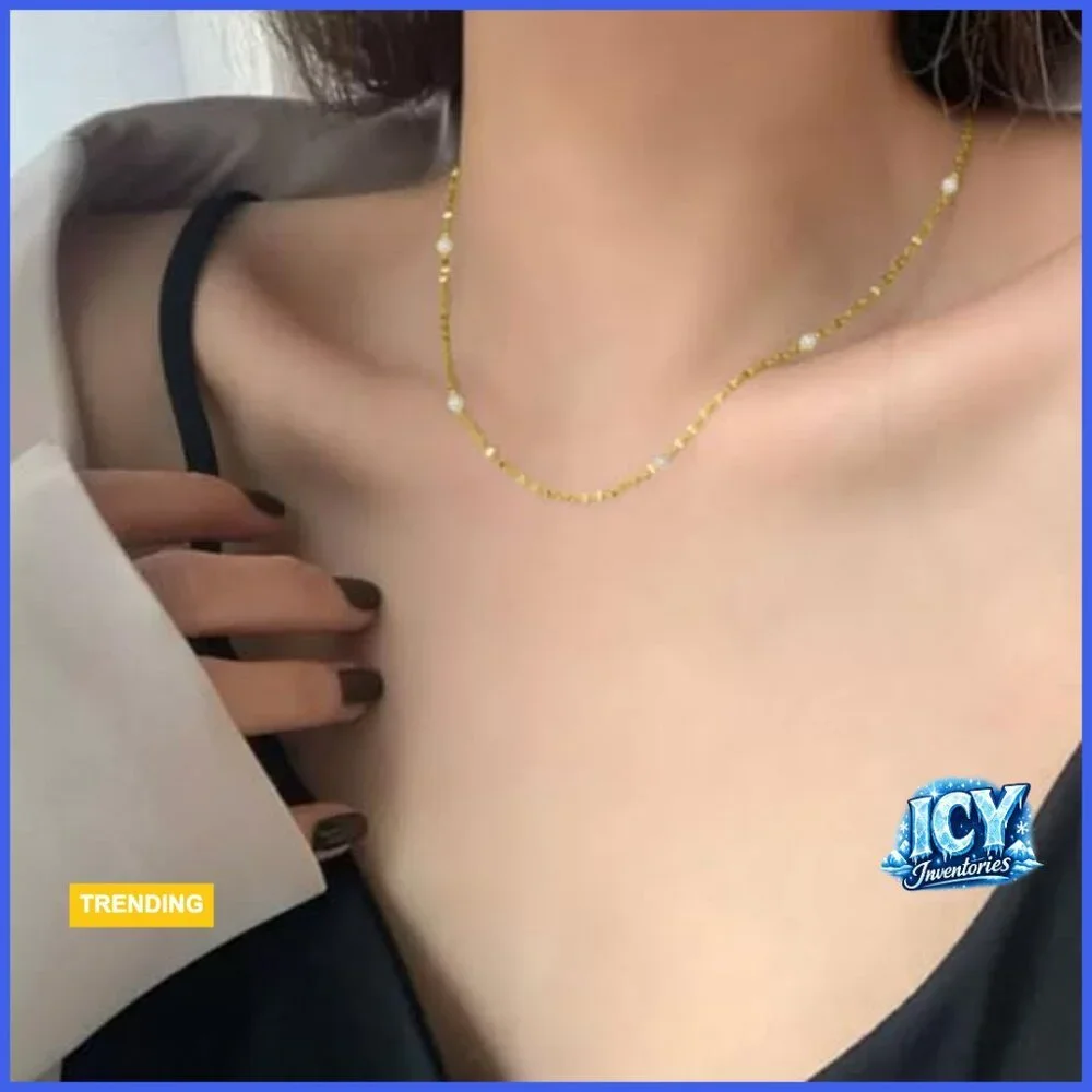 14K Solid Gold Diamond Necklace with Lab-Grown Diamonds